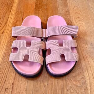 Chypre Inspired Pink Suede Sandals – Size 39